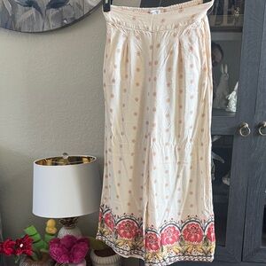 O'Neill Cream pants with Pink & Coral Floral Border